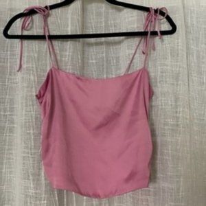 Urban Outfitters Womens Pink Satin Top
